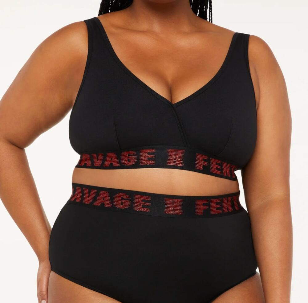 Savage X Fenty Forever Savage Bralette 2X Plus Size Logo Band Wireless Bra